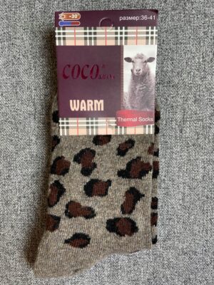 جوراب ساق بلند زنانه زمستانی طرح پلنگی COCO WARM