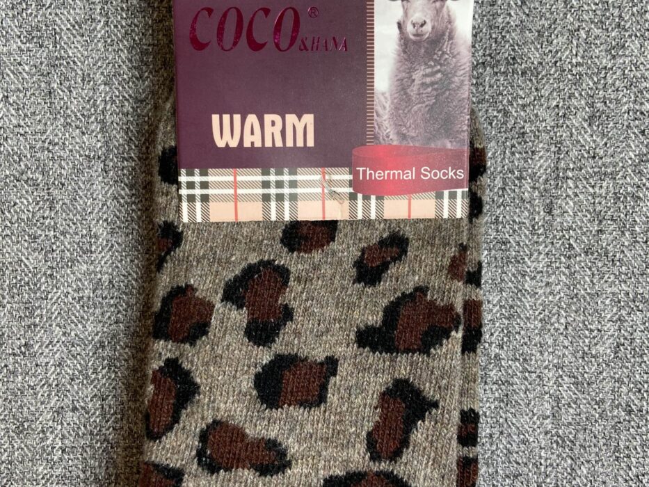 جوراب ساق بلند زنانه زمستانی طرح پلنگی COCO WARM
