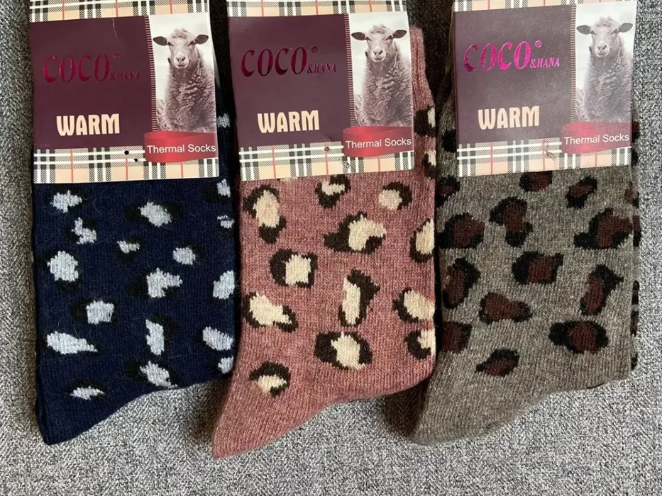 جوراب ساق بلند زنانه زمستانی طرح پلنگی COCO WARM در فروشگاه جوراب آپامه