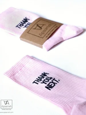 جوراب ساق بلند طرح THANK YOU NEXT