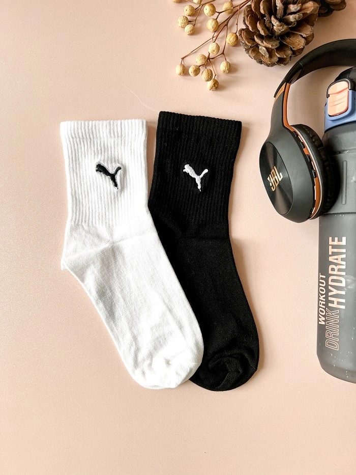 جوراب ورزشی نیم ساق طرح پوما یونیسکس گلدوزی