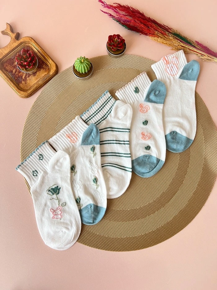 جوراب مچی ست آبی خرگوشی