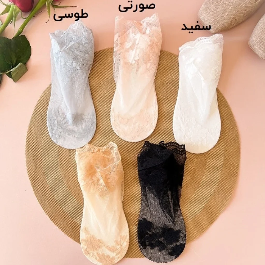 جوراب زنانه مچی گیپوری طرح گلبرگ