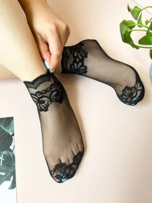 جوراب مچی گیپور طرح شاخه گل