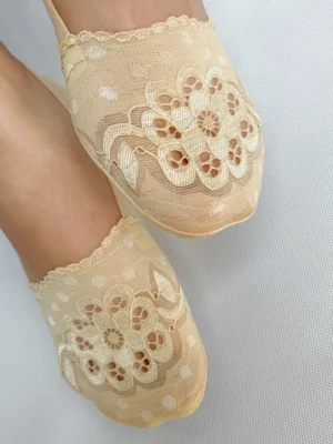 جوراب کالج زنانه دانتل طرح گل