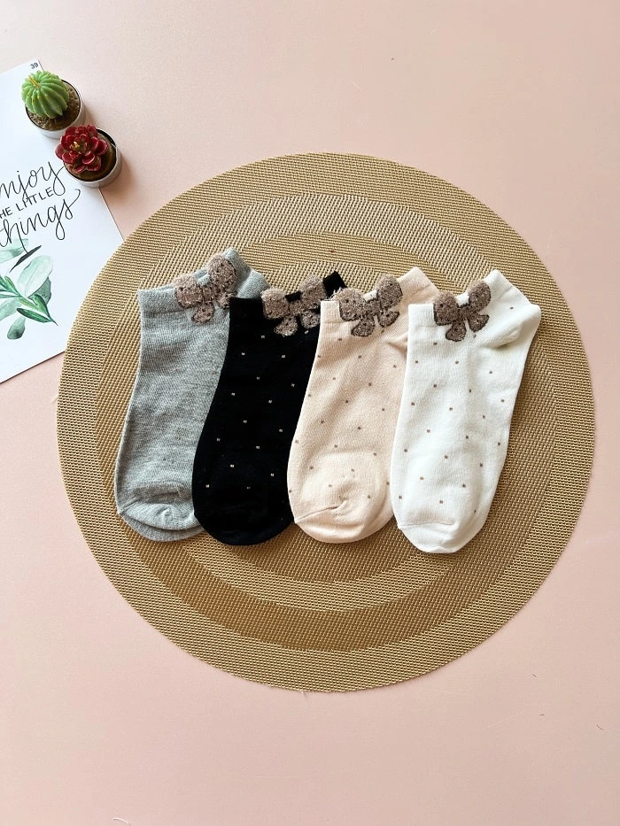 جوراب مچی زنانه فانتزی پاپیونی