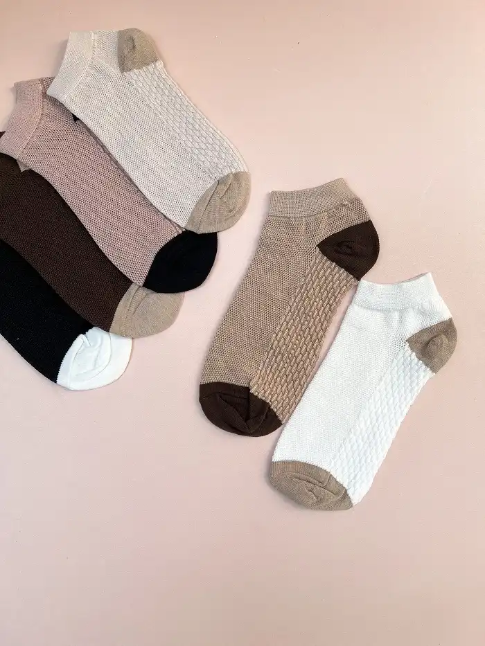 جوراب مچی زنانه فانتزی بافت زنجیره‌ای