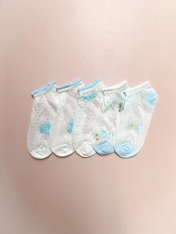 جوراب مچی زنانه شیشه ای ست آبی