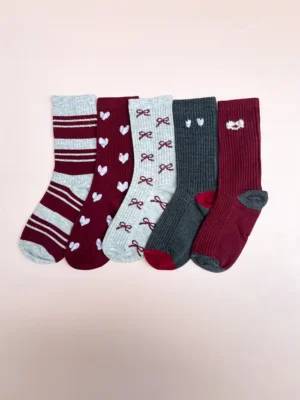 پک جوراب ساق بلند زنانه ست زرشکی