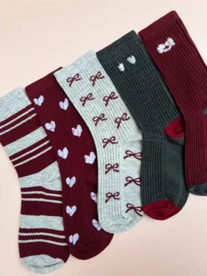 پک جوراب ساق بلند زنانه ست زرشکی