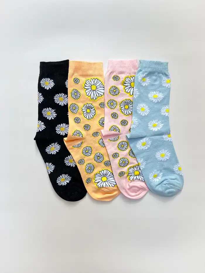 جوراب ساق بلند زنانه بابونه