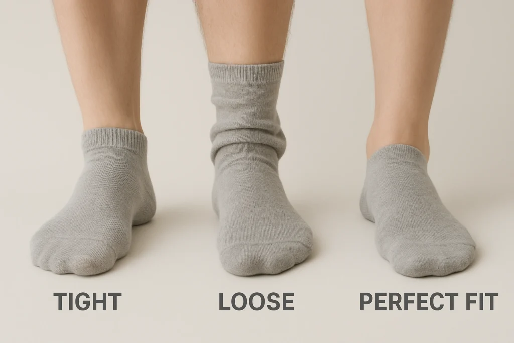 چرا انتخاب جوراب ورزشی مناسب، کلید موفقیت ورزشکاران است؟ 5 در انتخاب جوراب ورزشی مناسب باید سایز آن را با دقت انتخاب کنیم چرا که جوراب تنگ گردش خون را مختل و جوراب گشاد باعث لغزش میشود.