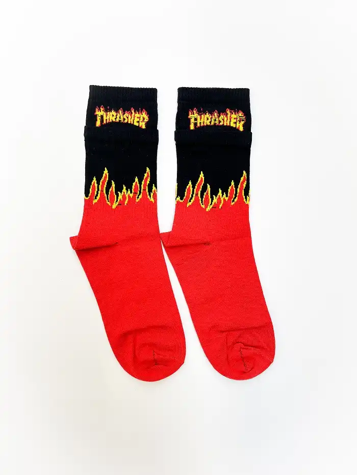 جوراب ساق بلند دوکش طرح Thrasher یونیسکس