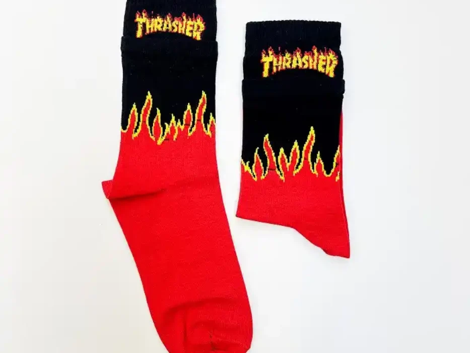 جوراب ساق بلند دوکش طرح Thrasher یونیسکس