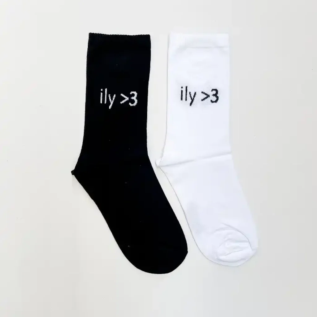 جوراب ساق بلند طرح ily 3 (آی لاو یو) یونیسکس