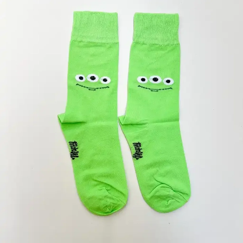 جوراب ساق بلند کارتونی Little Green Men یونیسکس