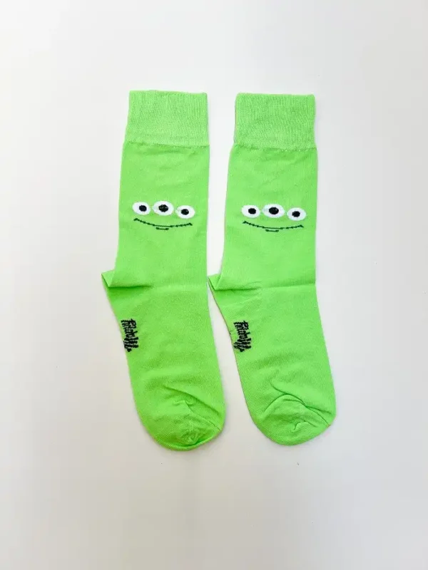 جوراب ساق بلند کارتونی Little Green Men یونیسکس