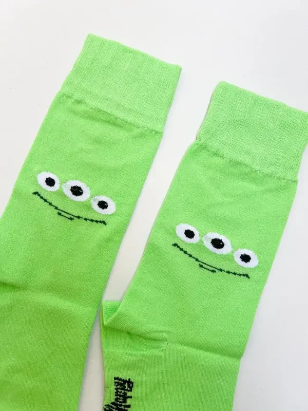 جوراب ساق بلند کارتونی Little Green Men یونیسکس - Image 3