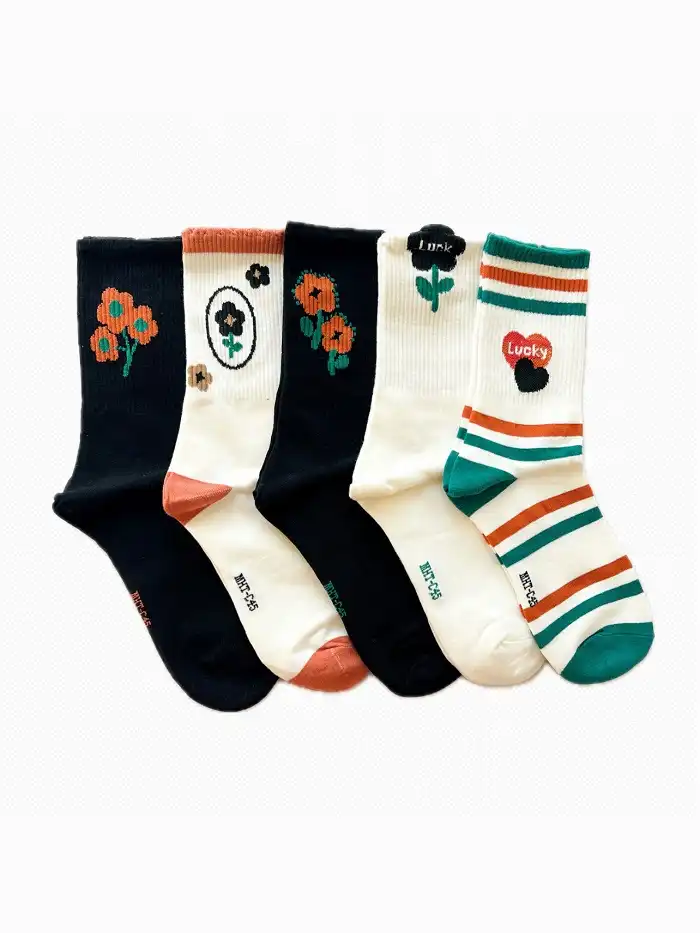 جوراب ساق بلند زنانه ست Lucky Flower