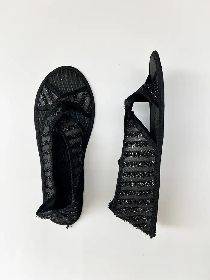 پاپوش زنانه گره ای مدل راه راه شاینی