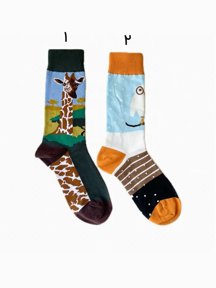 جوراب ساق بلند زنانه ست حیوانات 4 جوراب ساق بلند زنانه ست حیوانات