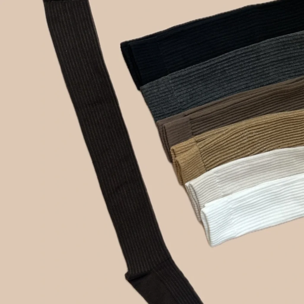 جوراب ساق بلند بالا زانو زنانه طرح کبریتی برجسته