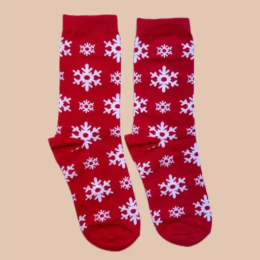 جوراب ساق بلند زنانه طرح دونه برف