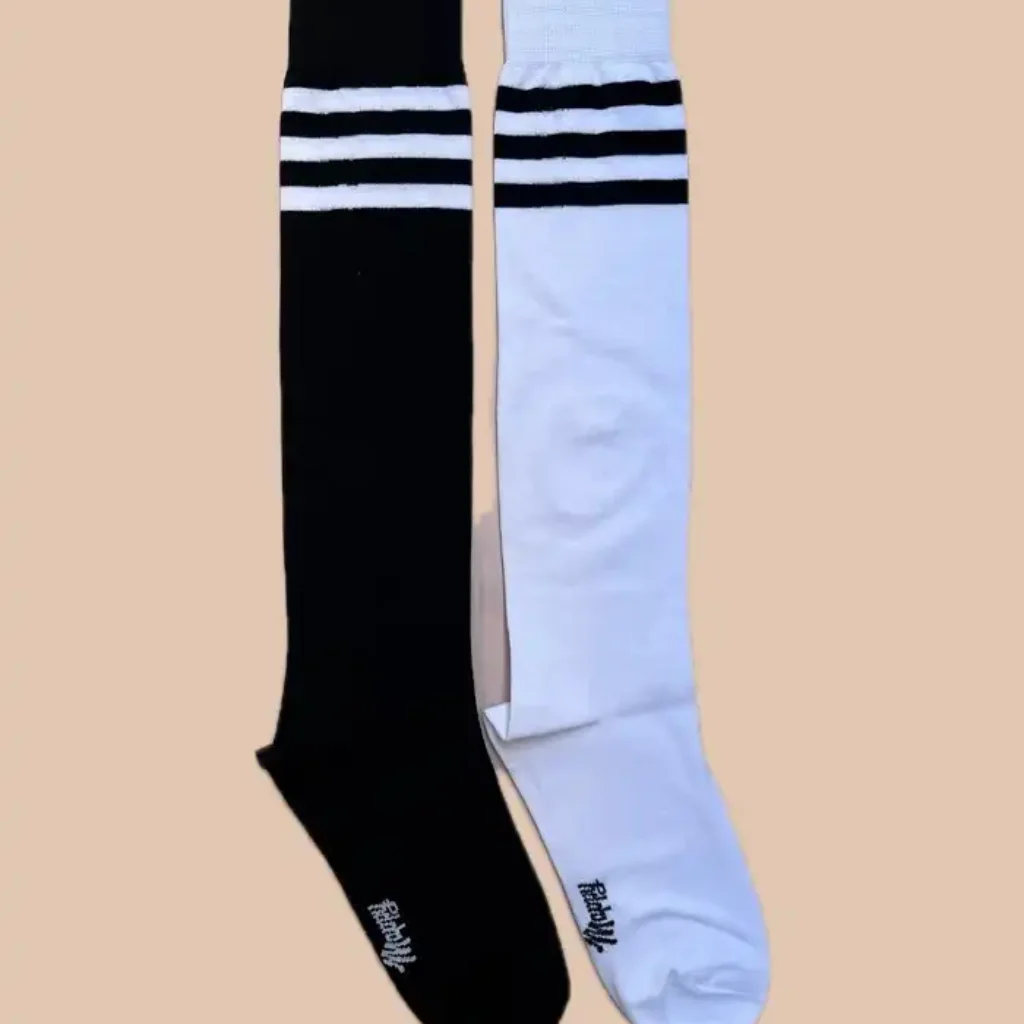 جوراب ساق بلند زیر زانو زنانه طرح سه خط
