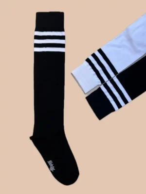 جوراب ساق بلند زیر زانو زنانه طرح سه خط