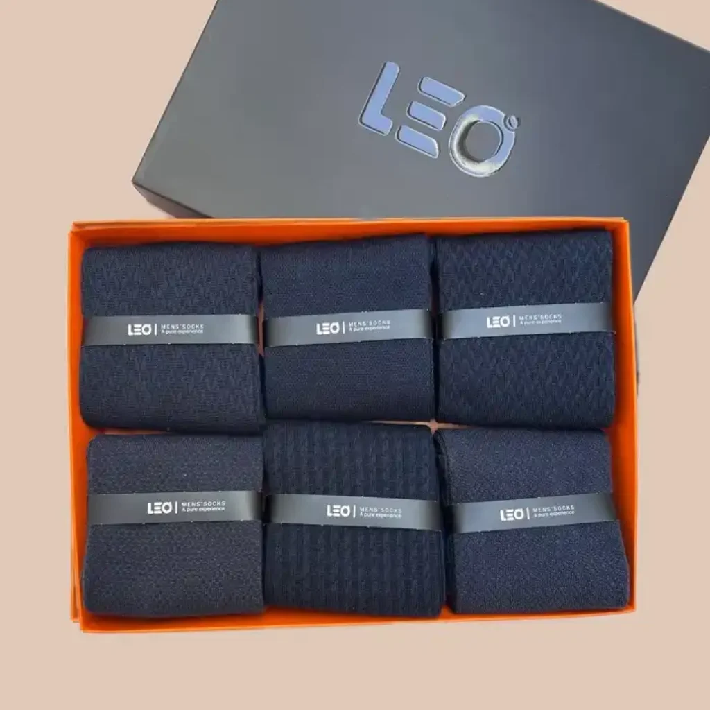 جوراب ساق بلند مردانه کلاسیک طرحدار LEO 132-133