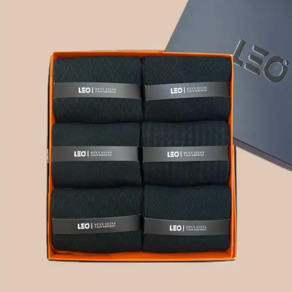 پک جوراب ساق بلند مردانه کلاسیک طرحدار LEO 141