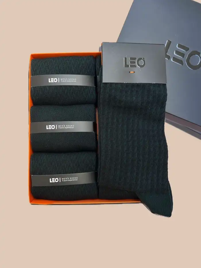 پک جوراب ساق بلند مردانه کلاسیک طرح دار LEO کد 141 2 پک جوراب ساق بلند مردانه کلاسیک طرح دار LEO کد 141 - Image 2