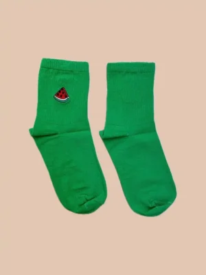 جوراب نیم ساق زنانه گلدوزی طرح هندوانه