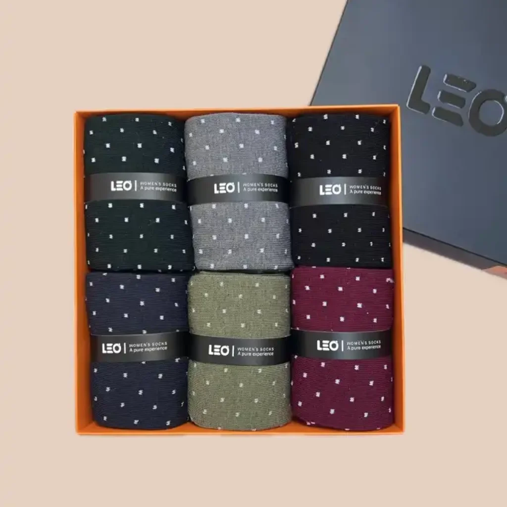 پک جوراب ساق بلند زنانه کلاسیک طرح دار LEO کد 510