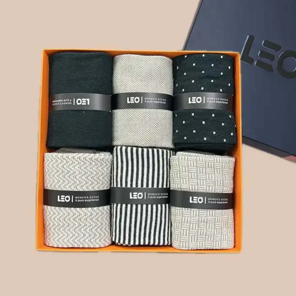 پک جوراب ساق بلند زنانه کلاسیک طرح دار LEO کد 515