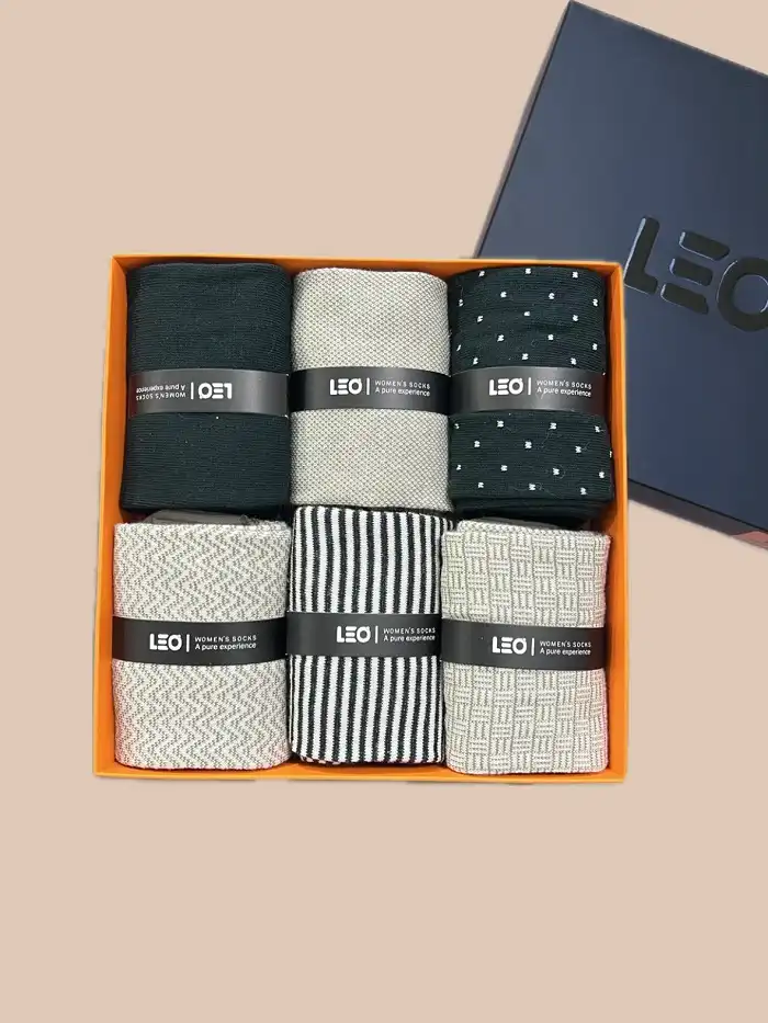 پک جوراب ساق بلند زنانه کلاسیک طرح دار LEO کد 515 1 پک جوراب ساق بلند زنانه کلاسیک طرح دار LEO کد 515