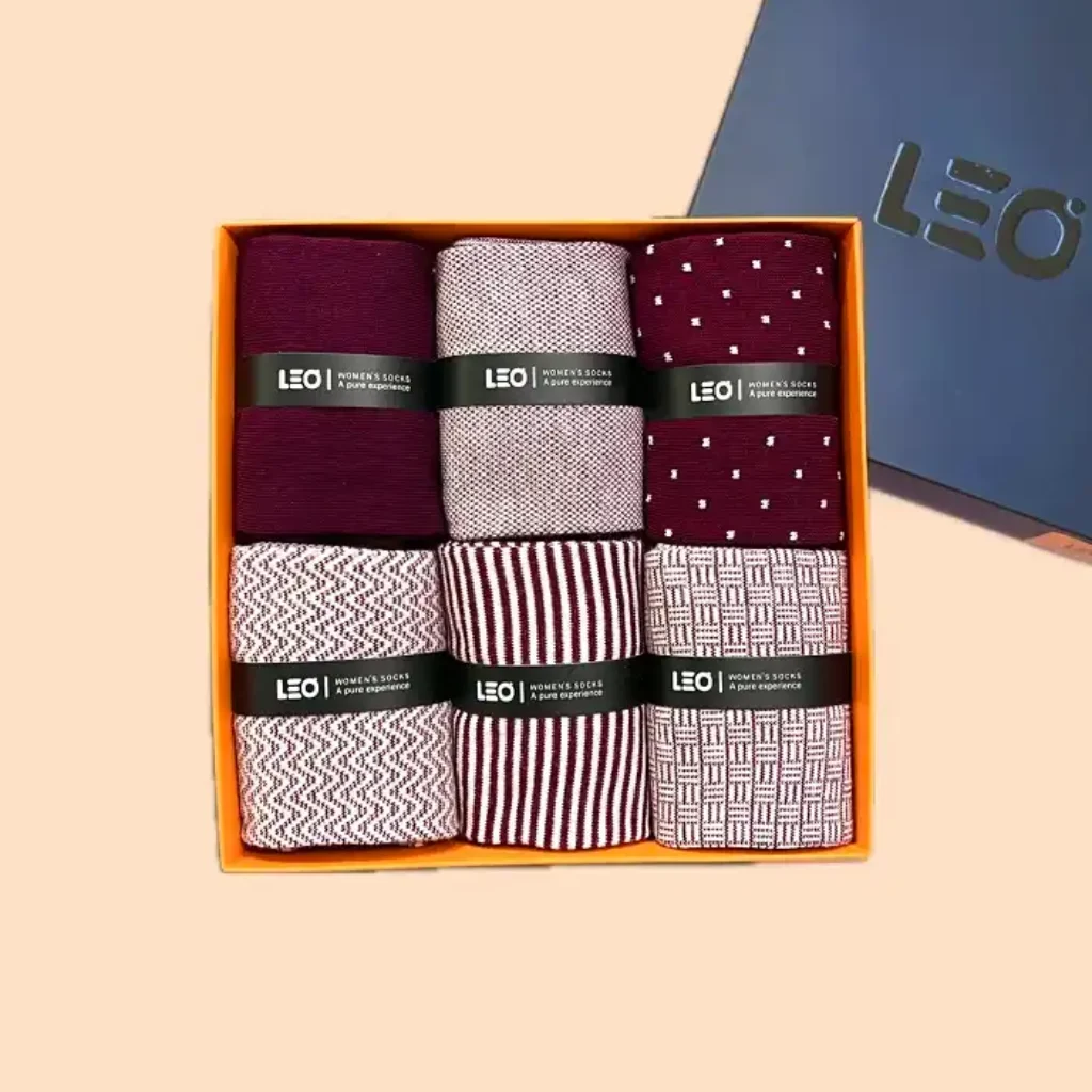 پک جوراب ساق بلند زنانه کلاسیک طرح دار LEO کد 516