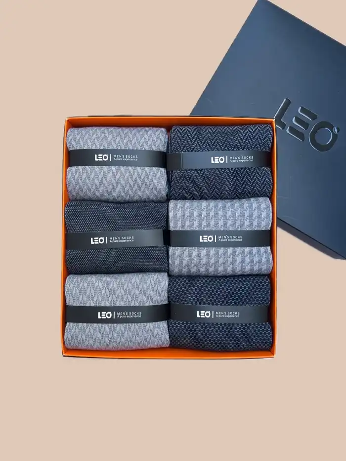 پک جوراب ساق بلند مردانه کلاسیک طرح دار LEO کد 107 1 پک جوراب ساق بلند مردانه کلاسیک طرح دار LEO کد107
