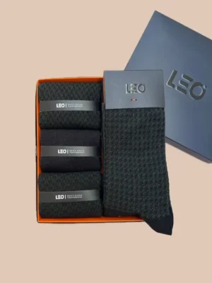 پک جوراب ساق بلند مردانه کلاسیک طرح دار LEO کد 117