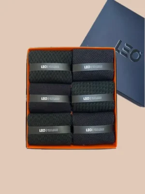 پک جوراب ساق بلند مردانه کلاسیک طرحدار LEO 117