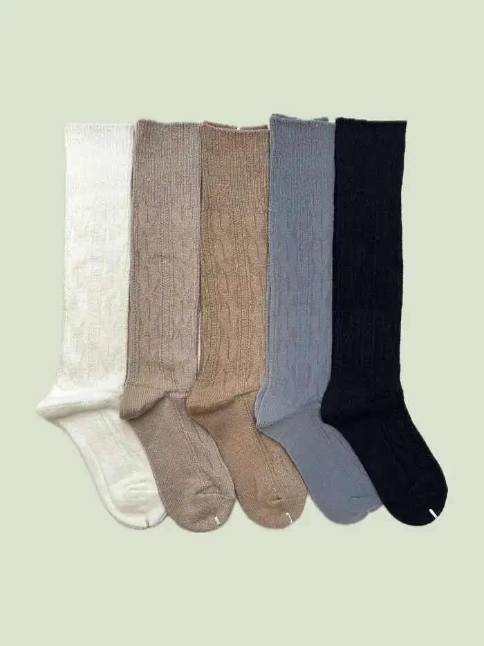 جوراب زیر زانو زنانه بافت گیسو 1 جوراب زیر زانو زنانه بافت گیسو