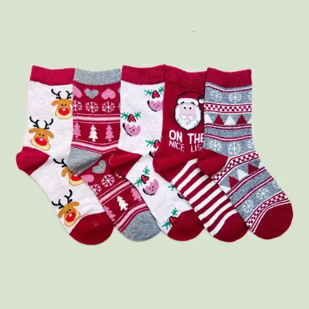 جوراب ساق بلند زنانه پشمی کریسمسی