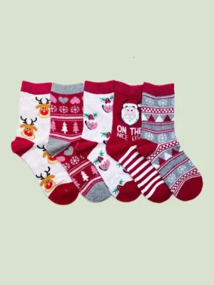 جوراب ساق بلند زنانه پشمی کریسمسی 7 جوراب ساق بلند زنانه پشمی کریسمسی