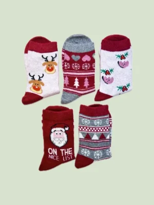 جوراب ساق بلند زنانه پشمی کریسمسی