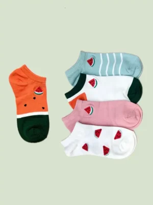 جوراب مچی زنانه گلدوزی هندوانه 10 جوراب مچی زنانه گلدوزی هندوانه