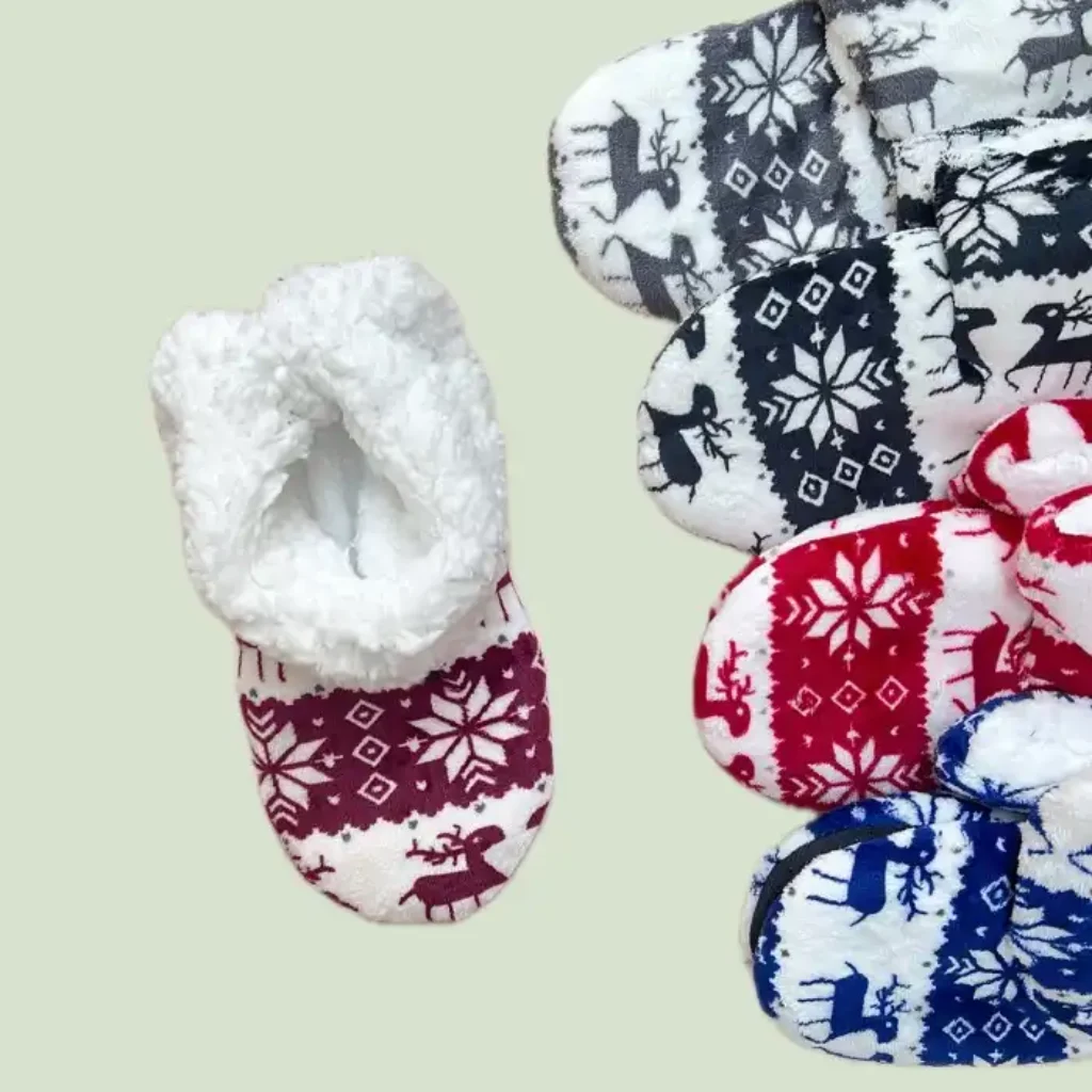 پاپوش ساق دار زنانه کریسمسی طرح گوزن