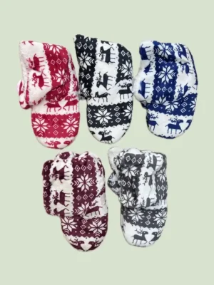 پاپوش ساق دار زنانه کریسمسی طرح گوزن