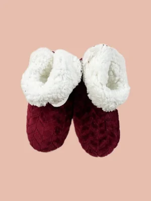 پاپوش ساق دار زنانه خزدار رنگی ساده