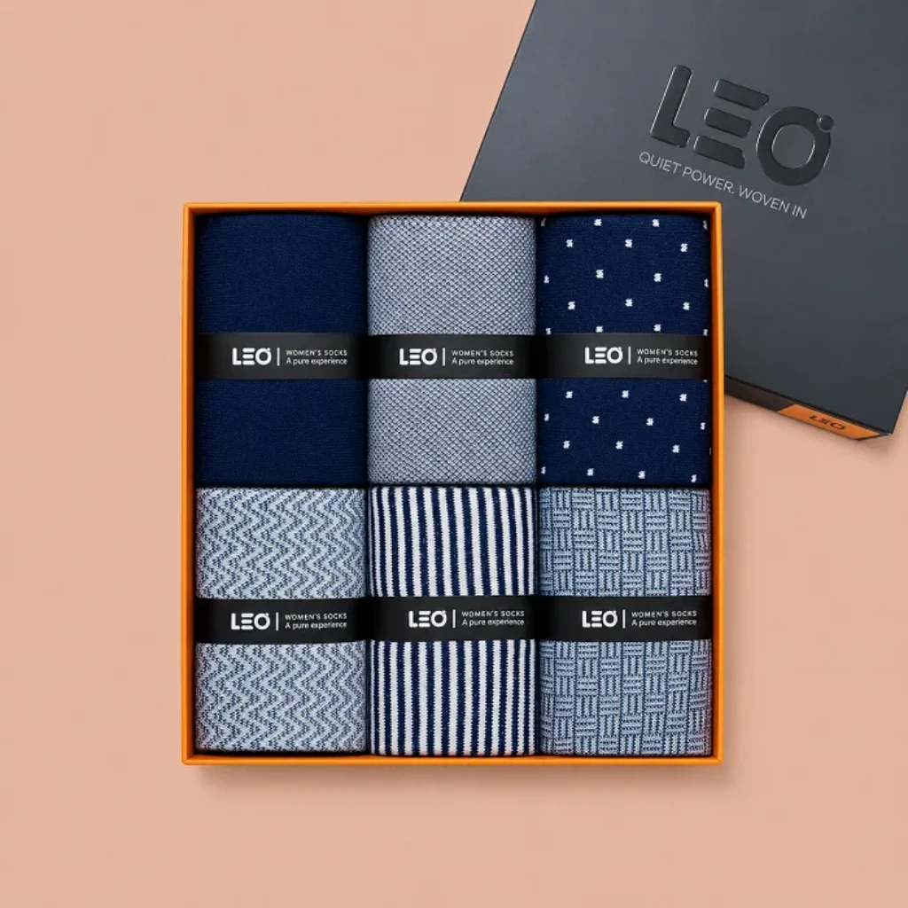 پک جوراب ساق بلند زنانه کلاسیک طرح دار LEO کد 514